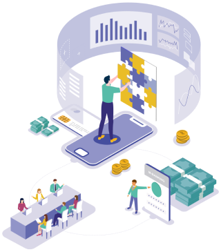 Collection desktop and app illustration